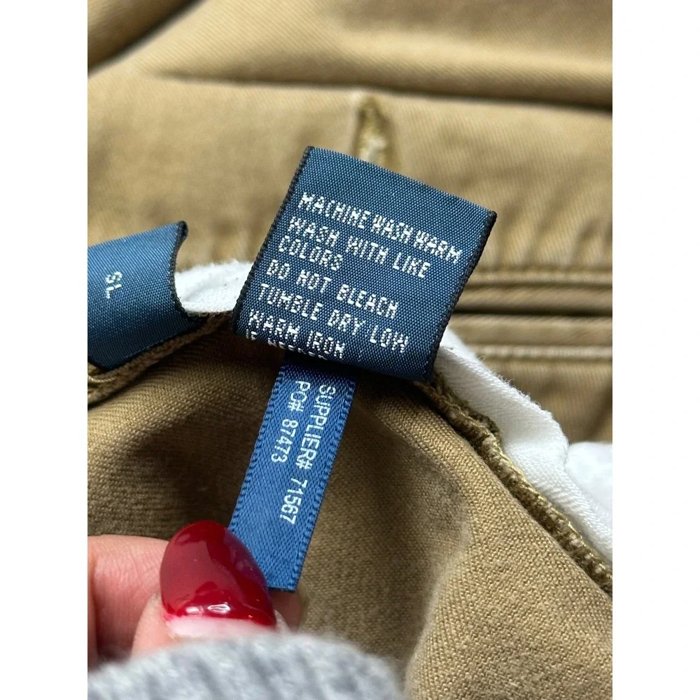 Vintage Polo Ralph Lauren Ethan Pants Men 36x30‎ Tan Pleated Chino 100% Cotton